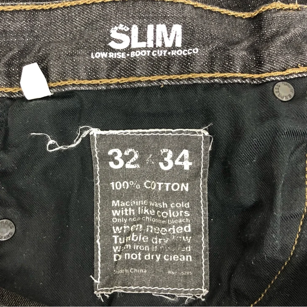 Express Mens Gray Slim Low Rise Bootcut Rocco Jeans 32x34 - Picture 6 of 6